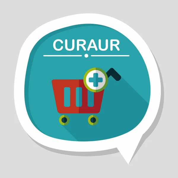 Carrello shopping flat icon with long shadow, eps10 — Vettoriale Stock