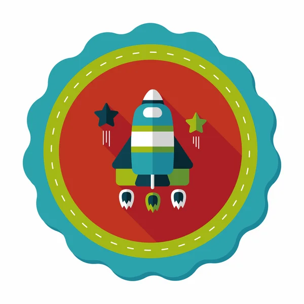 Space rocket flat icon with long shadow,eps10 — Stock Vector