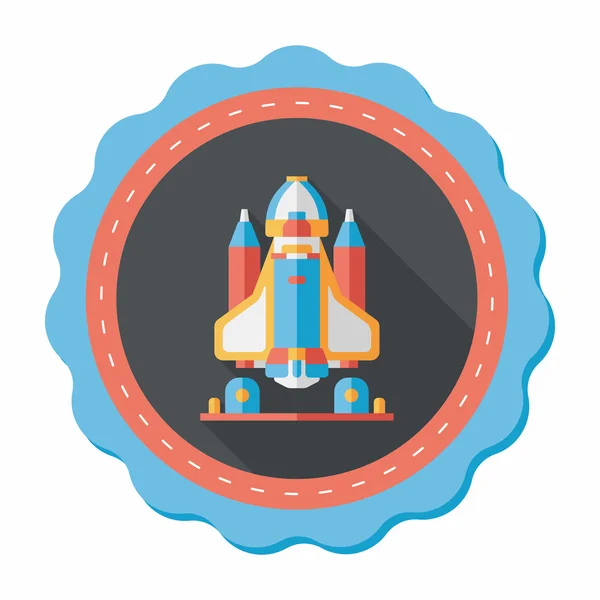 Space rocket flat icon with long shadow,eps10 — Stock Vector