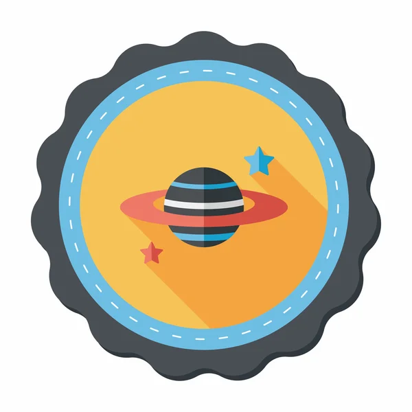 Space planet flat icon with long shadow,eps10 — Stock Vector