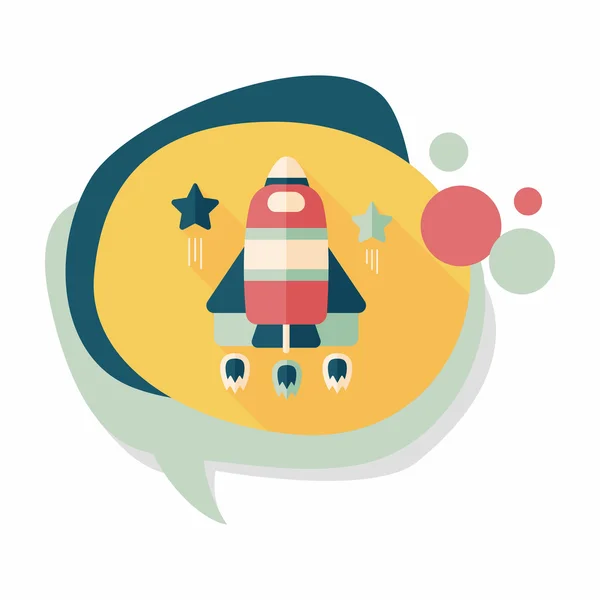 Space rocket flat icon with long shadow, eps10 — стоковый вектор