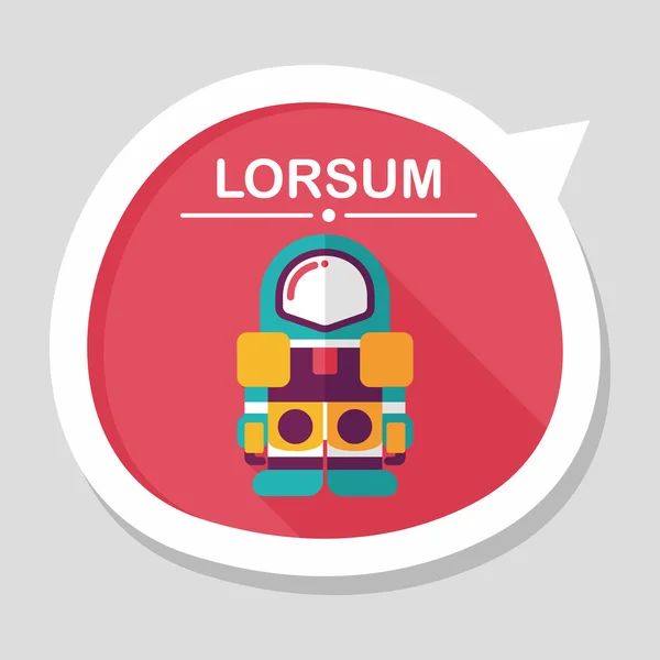 Przestrzeń astronauta płaski ikona z długim cieniem, eps10 — Wektor stockowy