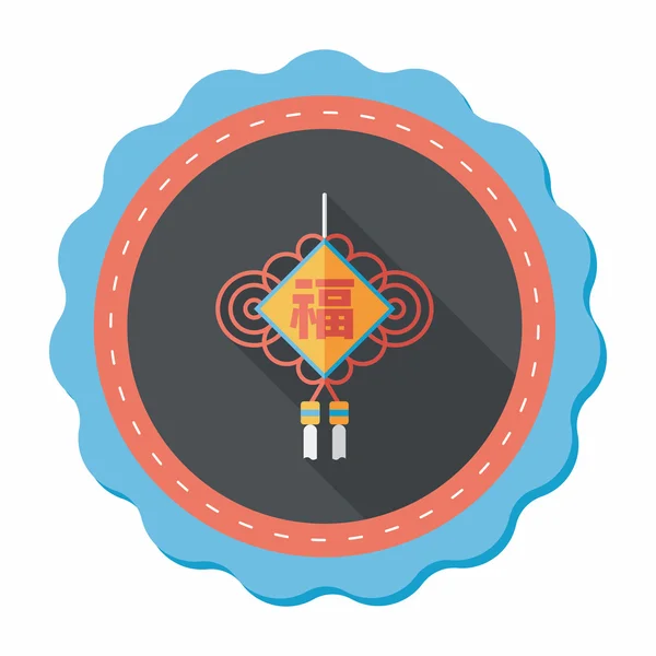 Chinese New Year flat icon with long shadow, eps10, lucky Chinese — стоковый вектор