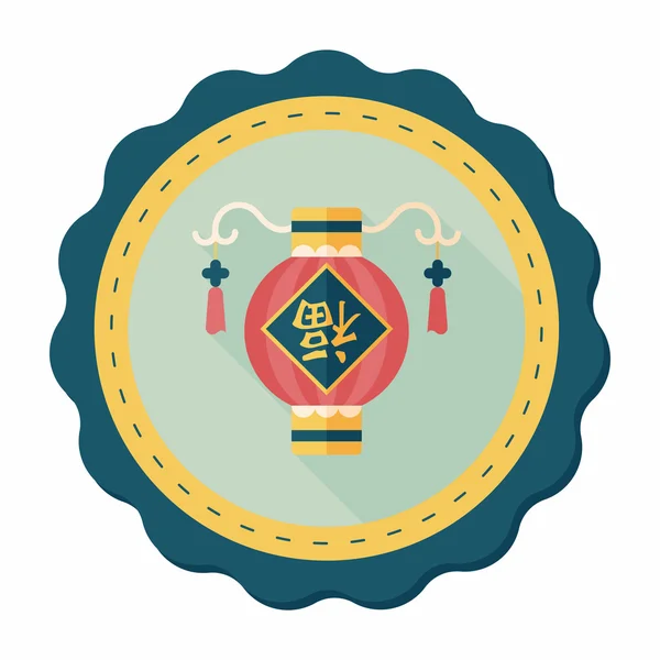 Chinees Nieuwjaar platte pictogram met lange schaduw, eps10, chinese festi — Stockvector