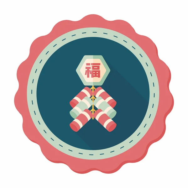 Año Nuevo Chino icono plano, eps10, chino festival de pareados ingenio — Vector de stock