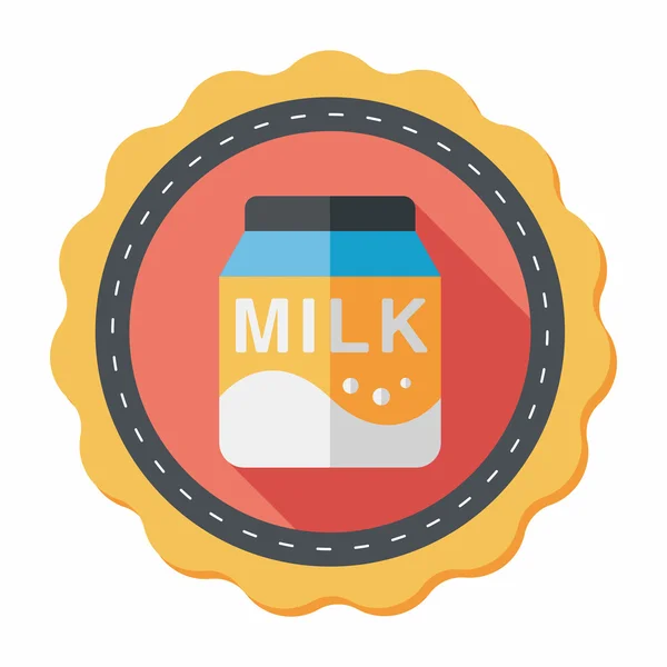 Pacote de leite ícone plano com sombra longa, eps10 —  Vetores de Stock