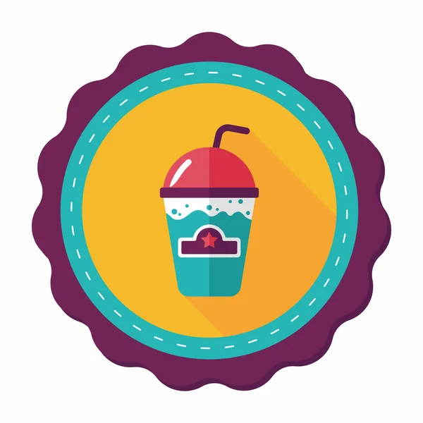 Frappucino flat icon with long shadow, eps10 — стоковый вектор