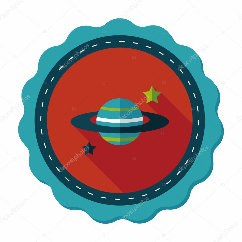 Space planet flat icon with long shadow,eps10