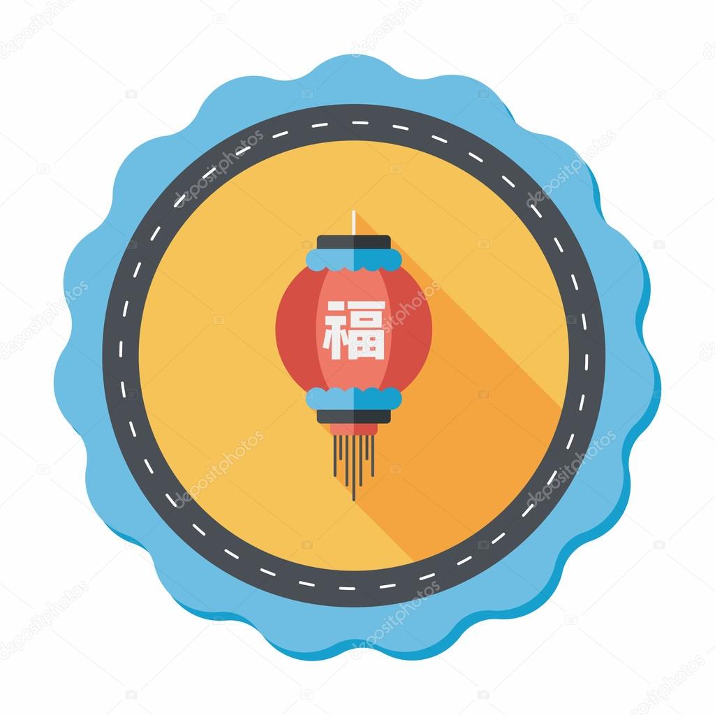 Chinese New Year flat icon with long shadow,eps10, Chinese festi