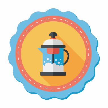 Uzun Gölge, eps10 ile çay potu düz simgesi