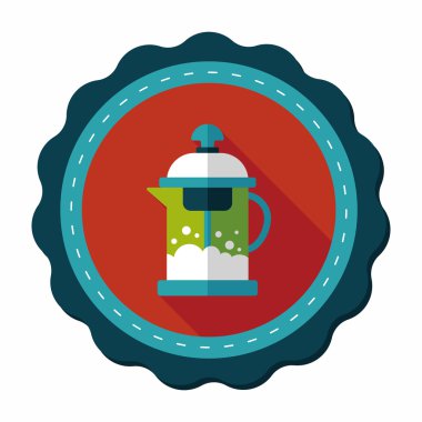 Uzun Gölge, eps10 ile çay potu düz simgesi