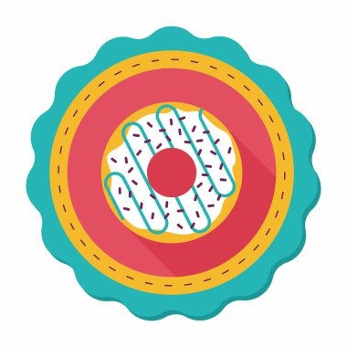 Donut düz simgesi ile uzun gölge, eps10