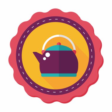 Uzun Gölge, eps10 ile çay potu düz simgesi