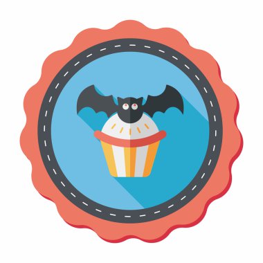 Uzun Gölge, eps10 sopası düz simgesi ile Halloween cupcakes