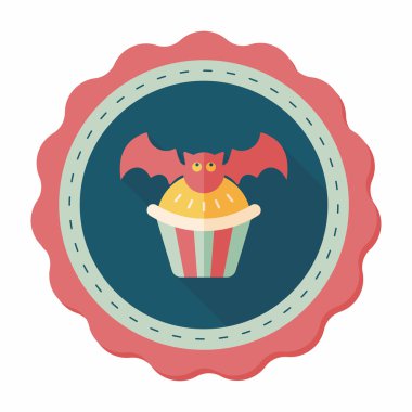 Uzun Gölge, eps10 sopası düz simgesi ile Halloween cupcakes