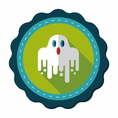 Ghost lapos ikon a hosszú árnyék, eps10