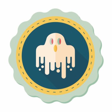 Ghost lapos ikon a hosszú árnyék, eps10