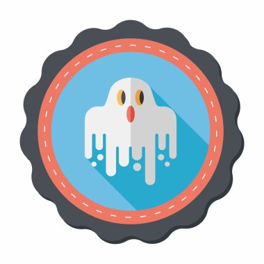 Ghost lapos ikon a hosszú árnyék, eps10