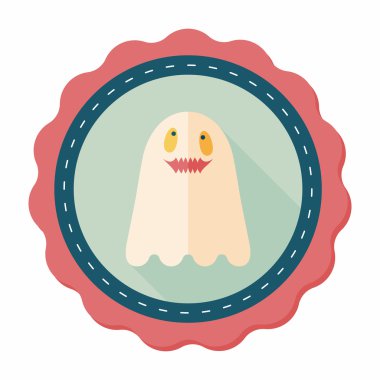 Ghost lapos ikon a hosszú árnyék, eps10