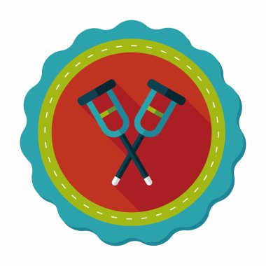 Koltuk değneği ile uzun gölge, eps10 düz simgesi