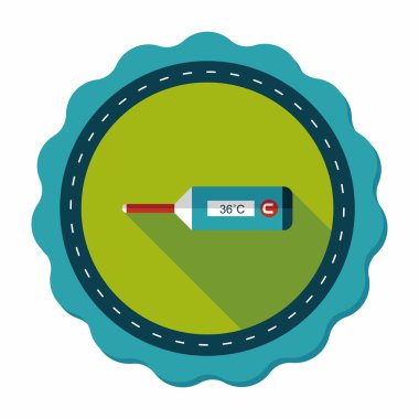 Uzun Gölge, eps10 tıbbi termometre düz simgesiyle