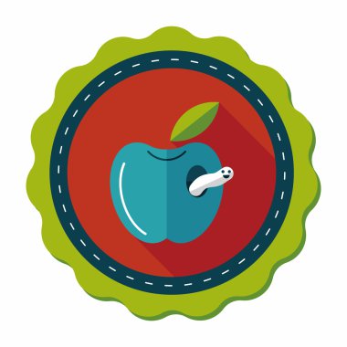 Apple düz simgesi ile uzun gölge, eps10