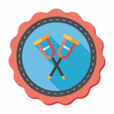 Koltuk değneği ile uzun gölge, eps10 düz simgesi