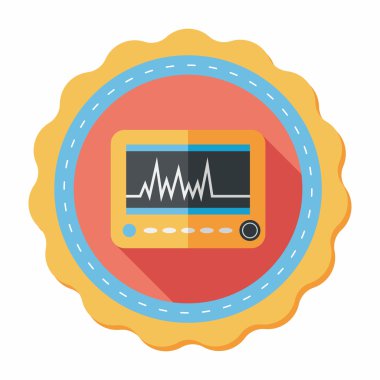 yoğun bakım düz simgesi uzun gölge, eps10 ile izlemek