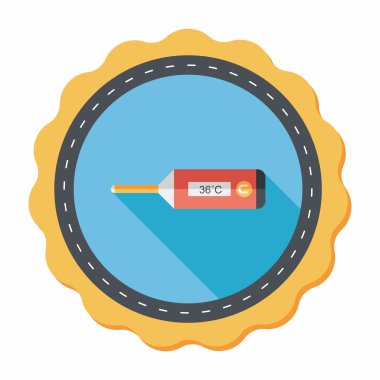 Uzun Gölge, eps10 tıbbi termometre düz simgesiyle