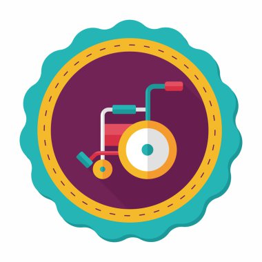 Tekerlekli sandalye ile uzun gölge, eps10 düz simgesi