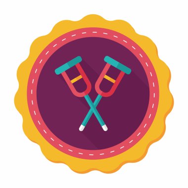 Koltuk değneği ile uzun gölge, eps10 düz simgesi