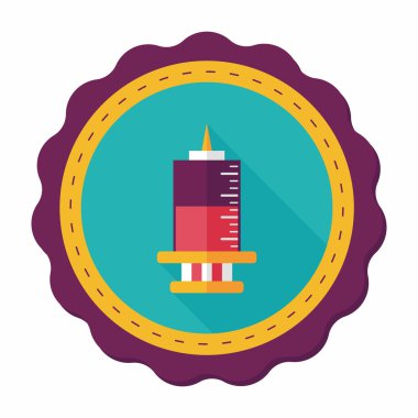 şırınga uzun gölge, eps10 düz simgesiyle