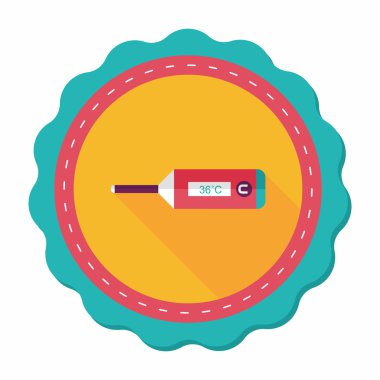 Uzun Gölge, eps10 tıbbi termometre düz simgesiyle