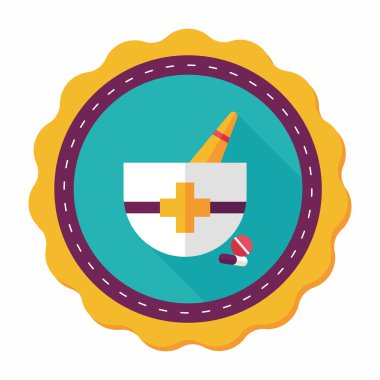 Uzun Gölge, eps10 ile harç ve havaneli düz simgesi