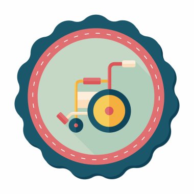 Tekerlekli sandalye ile uzun gölge, eps10 düz simgesi