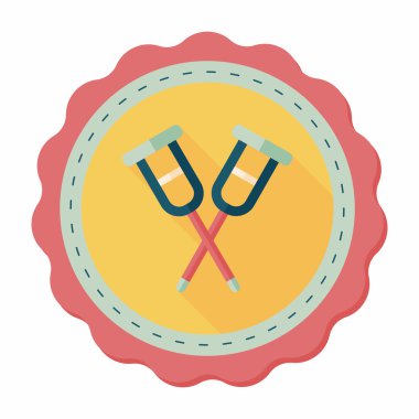 Koltuk değneği ile uzun gölge, eps10 düz simgesi