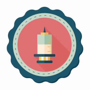 şırınga uzun gölge, eps10 düz simgesiyle