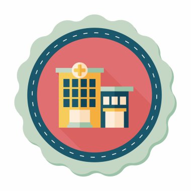 Uzun Gölge, eps10 ile düz simgesi bina hastane