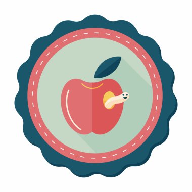 Apple düz simgesi ile uzun gölge, eps10