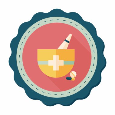 Uzun Gölge, eps10 ile harç ve havaneli düz simgesi