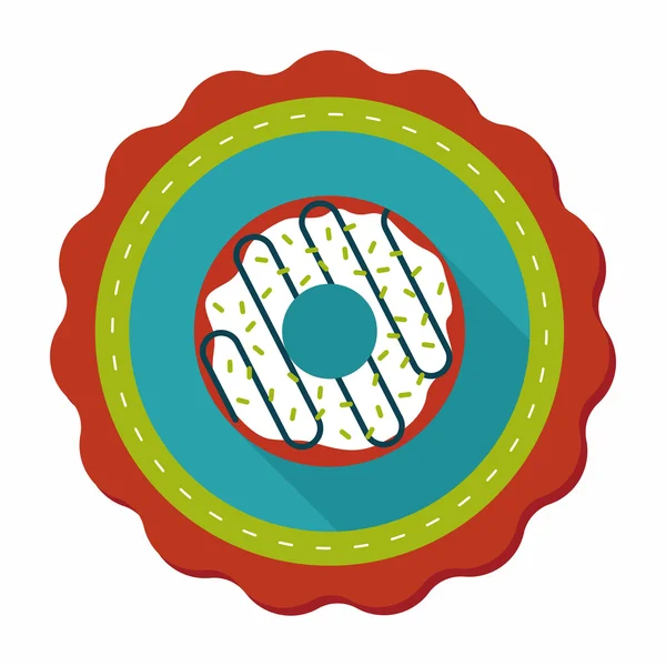 Donut düz simgesi ile uzun gölge, eps10