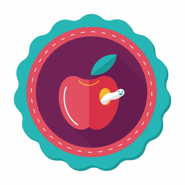 Płaskie ikona jabłko z długim cieniem, eps10 — Wektor stockowy