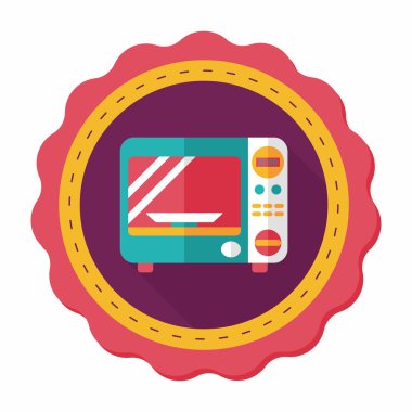 Uzun Gölge, eps10 ile mutfak mikrodalga fırın düz simgesi