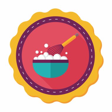 Uzun Gölge, eps10 ile mutfak eşyaları çırpıcı düz simgesi