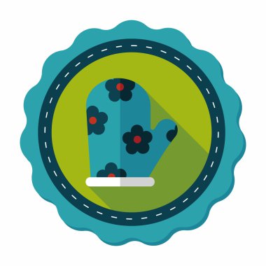 mutfak fırın eldiveni uzun gölge, eps10 simgesiyle düz