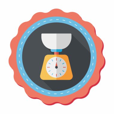 Uzun Gölge, eps10 ile mutfak eşyaları ağırlık ölçek düz simgesi