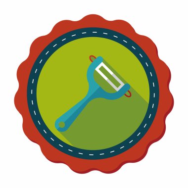 Uzun Gölge, eps10 ile mutfak eşyaları Soyucu düz simgesi