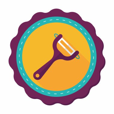 Uzun Gölge, eps10 ile mutfak eşyaları Soyucu düz simgesi