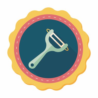 Uzun Gölge, eps10 ile mutfak eşyaları Soyucu düz simgesi