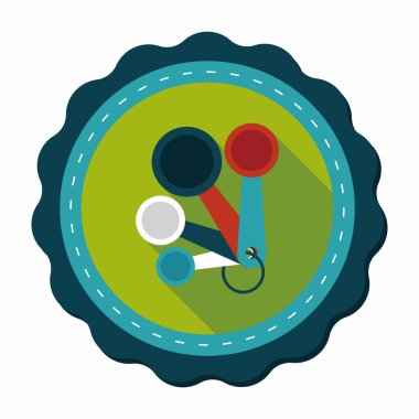 Uzun Gölge, eps10 ile mutfak eşyaları kaşık düz simgesi